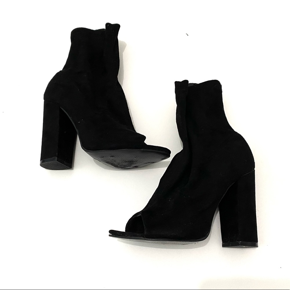 Suede Bootie Block Heels